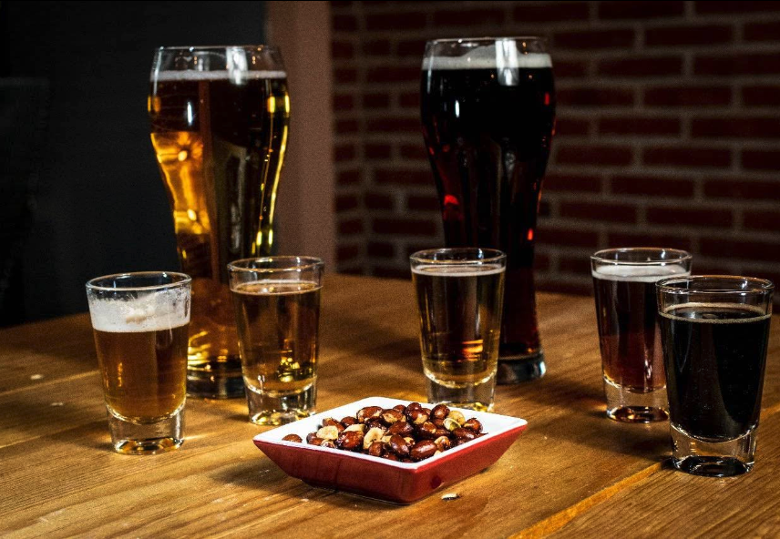 Flight de cervezas artesanales
